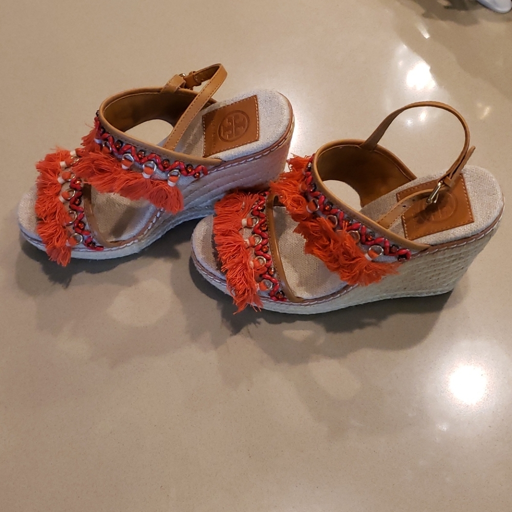 Tory Burch Niyah Espadrille Bohemain Wedge 6.5 - Picture 5 of 10